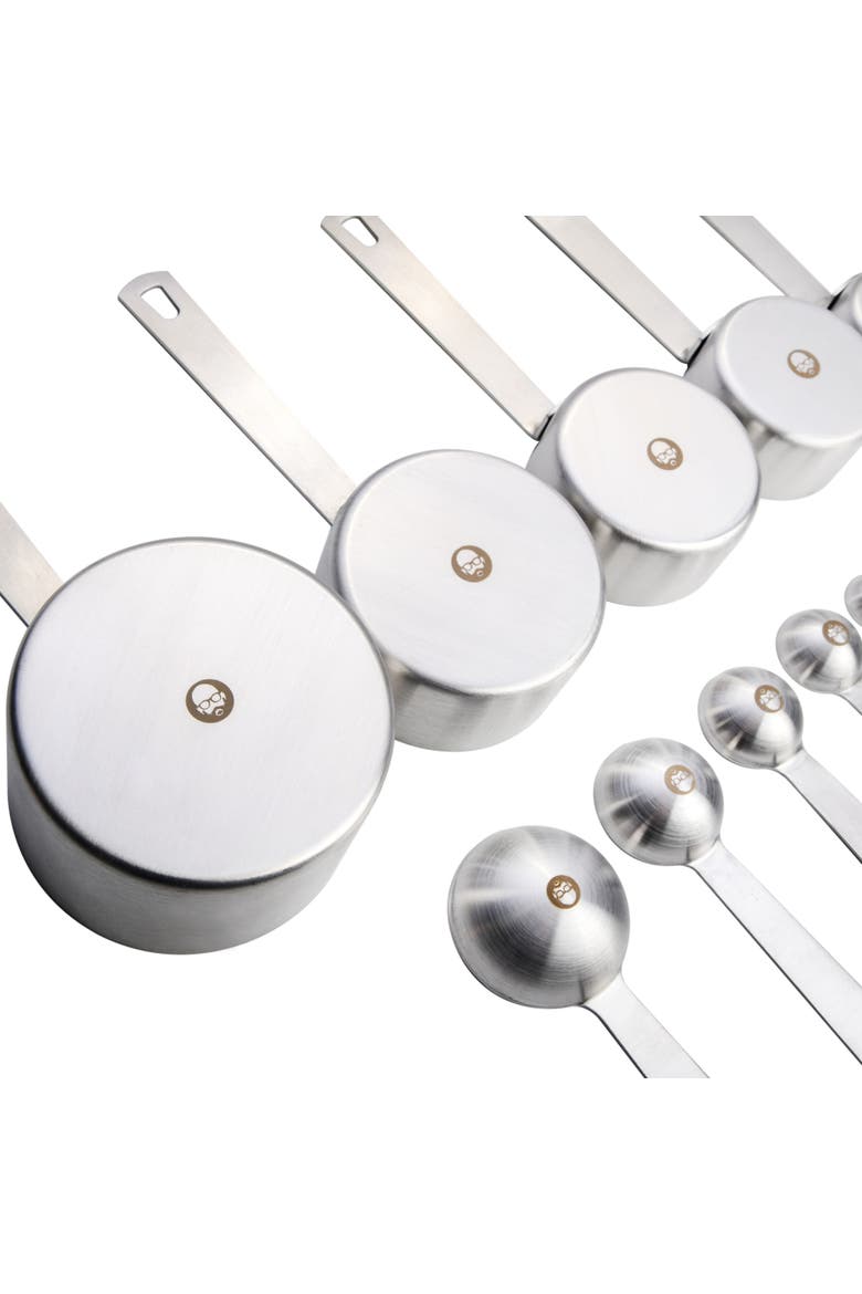10 Piece Stainless Steel Measuring Cups & Spoon Set, Alternate, color, Silver