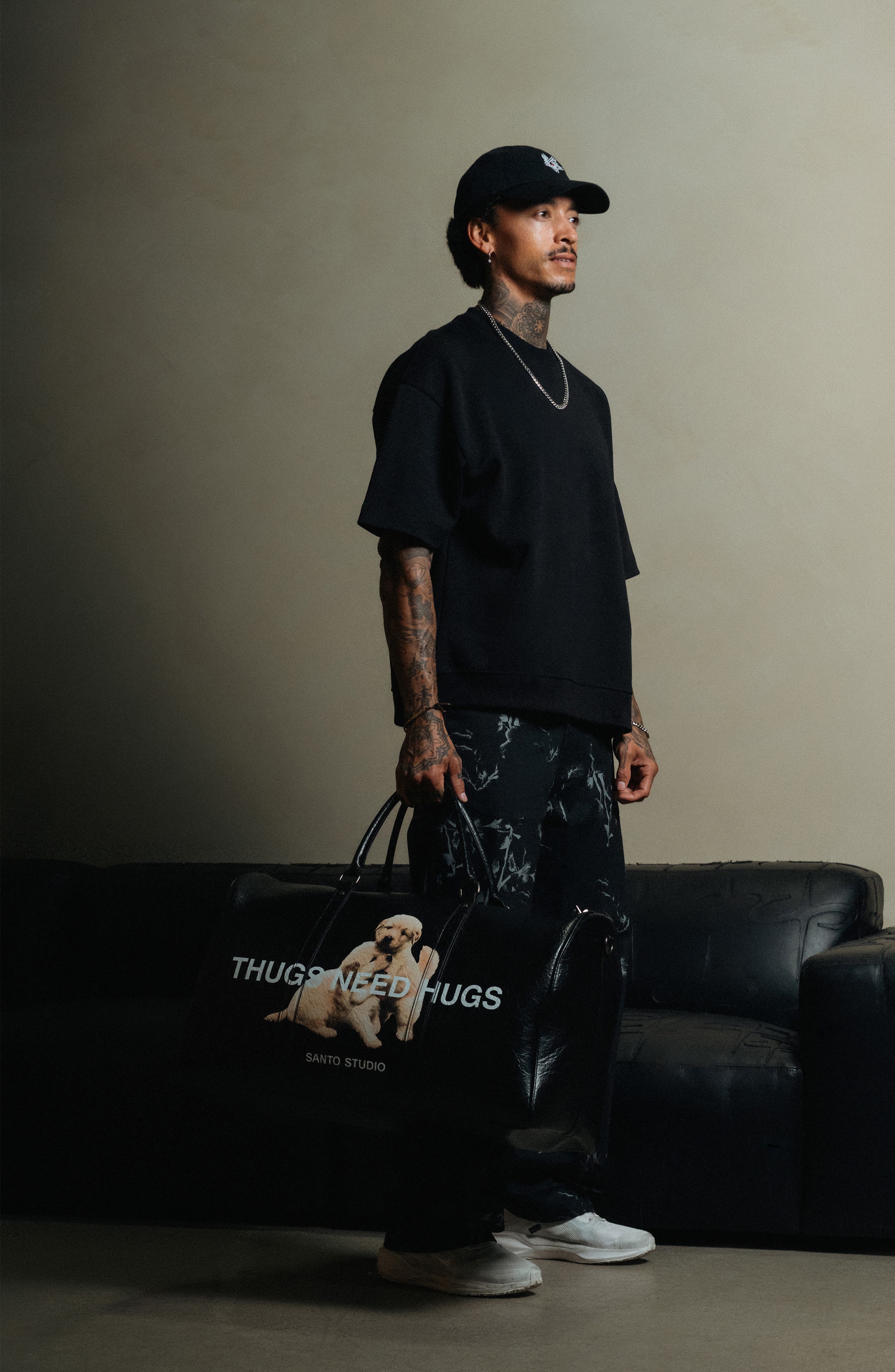 SANTO STUDIO Paul Rodriguez Black Duffel Bag, Alternate, color, 