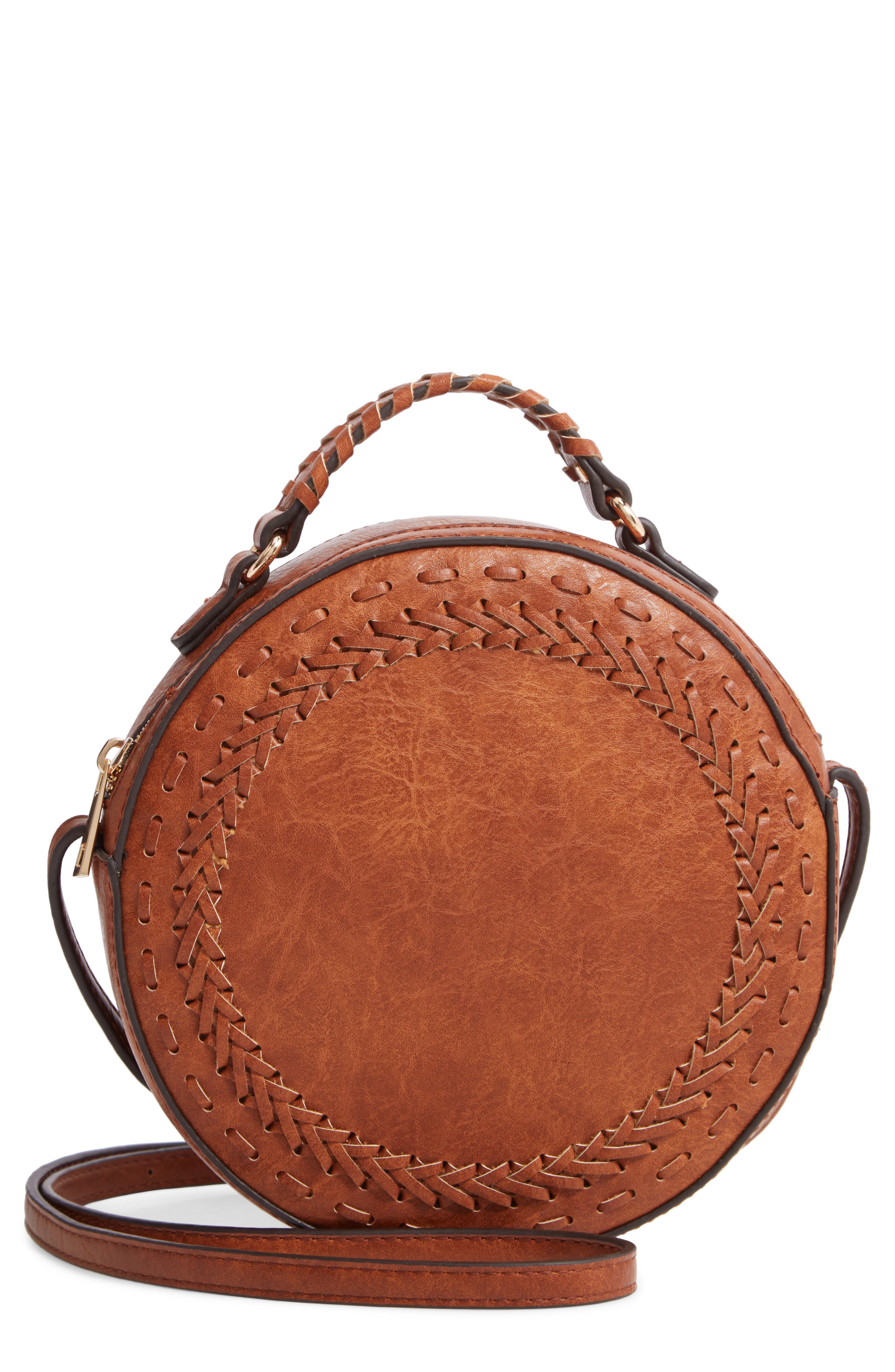 Anora Faux Leather Crossbody Bag, Main, color, COGNAC