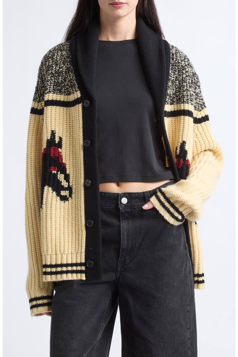 Rodeo Wool & Cashmere Cardigan, Main, color, BUTTER COMBO