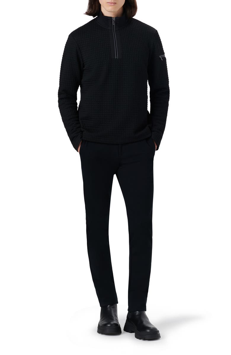 Bugatchi Waffle Knit Quarter Zip Pullover, Alternate, color, 