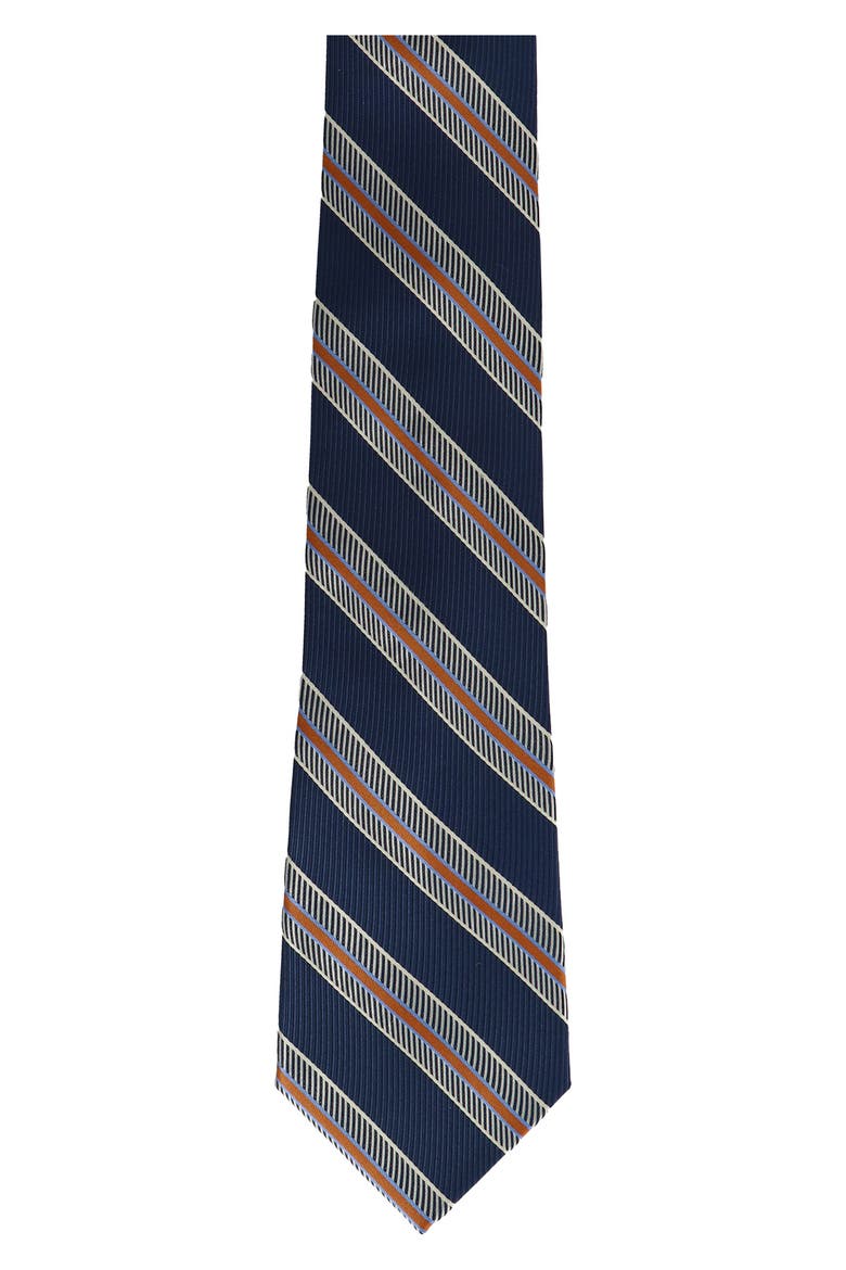 Wide Stripe Tie, Alternate, color, NAVY ORANGE