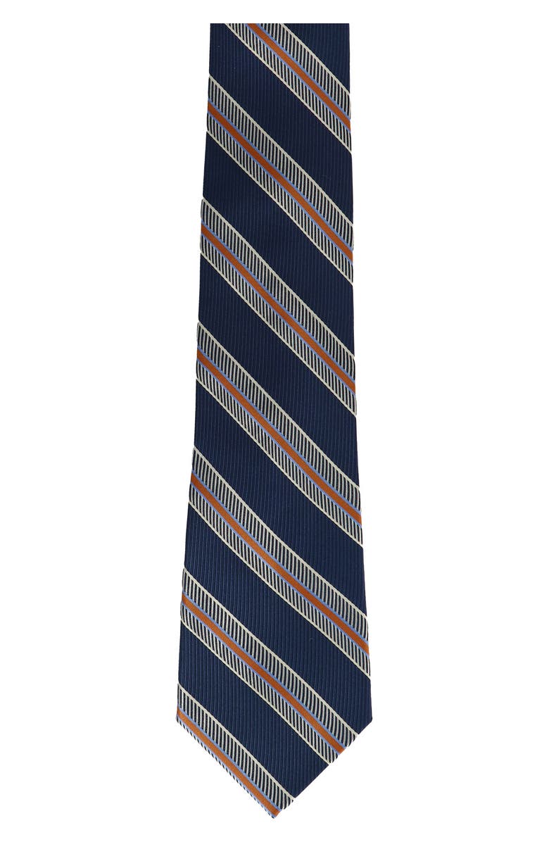 Scotch & Soda Wide Stripe Tie, Alternate, color, Navy Orange