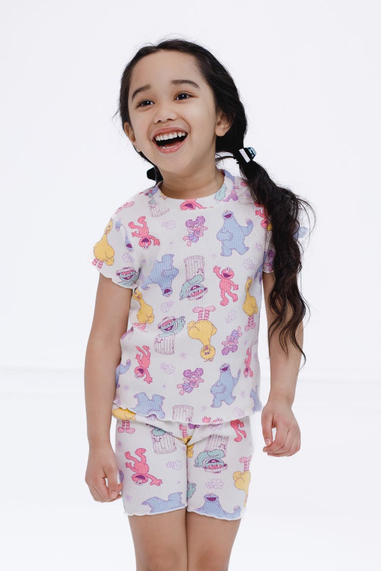 2-Piece Tee and Bike Shorts Set, Alternate, color, Ivory Multi