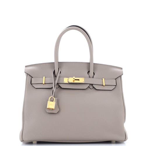 Pre-owned Hermes  Hermes Birkin Handbag Grey Togo With Gold Hardware 30 In Gray