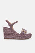 Alma en Pena Esparto Stone Platform Sandal With Floral Rhinestones