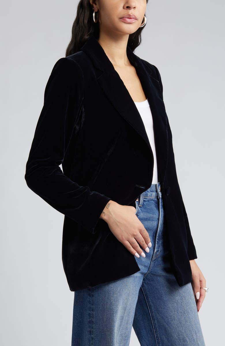 Open Edit Relaxed Velvet Blazer, Alternate, color,