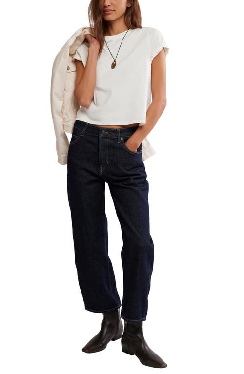 Free People Deep Trance High Waist Crop Jeans In Blue