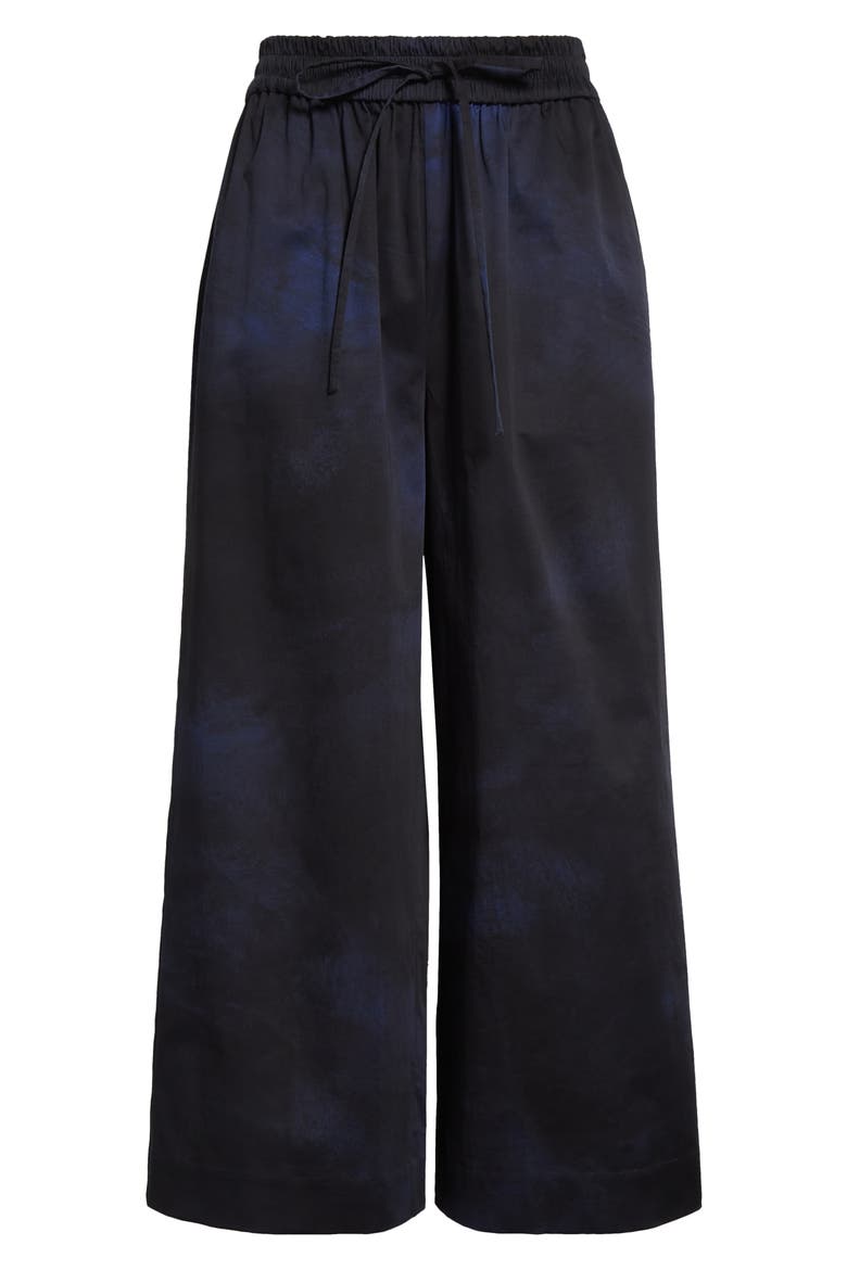 Brushed Canvas Wide Leg Crop Pants, Alternate, color, NAVY / NAVY