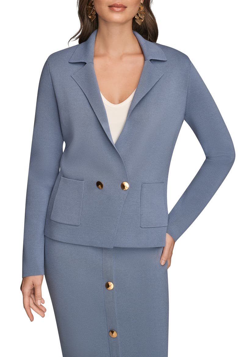 Double Breasted Sweater Blazer, Main, color, TEMPEST