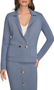 Donna Karan New York Double Breasted Sweater Blazer