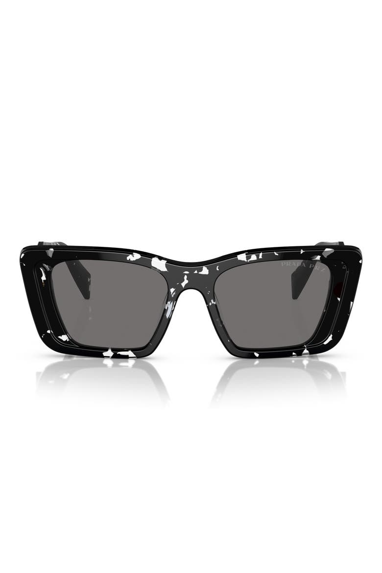 51mm Butterfly Polarized Sunglasses, Main, color, CRYSTAL GREY