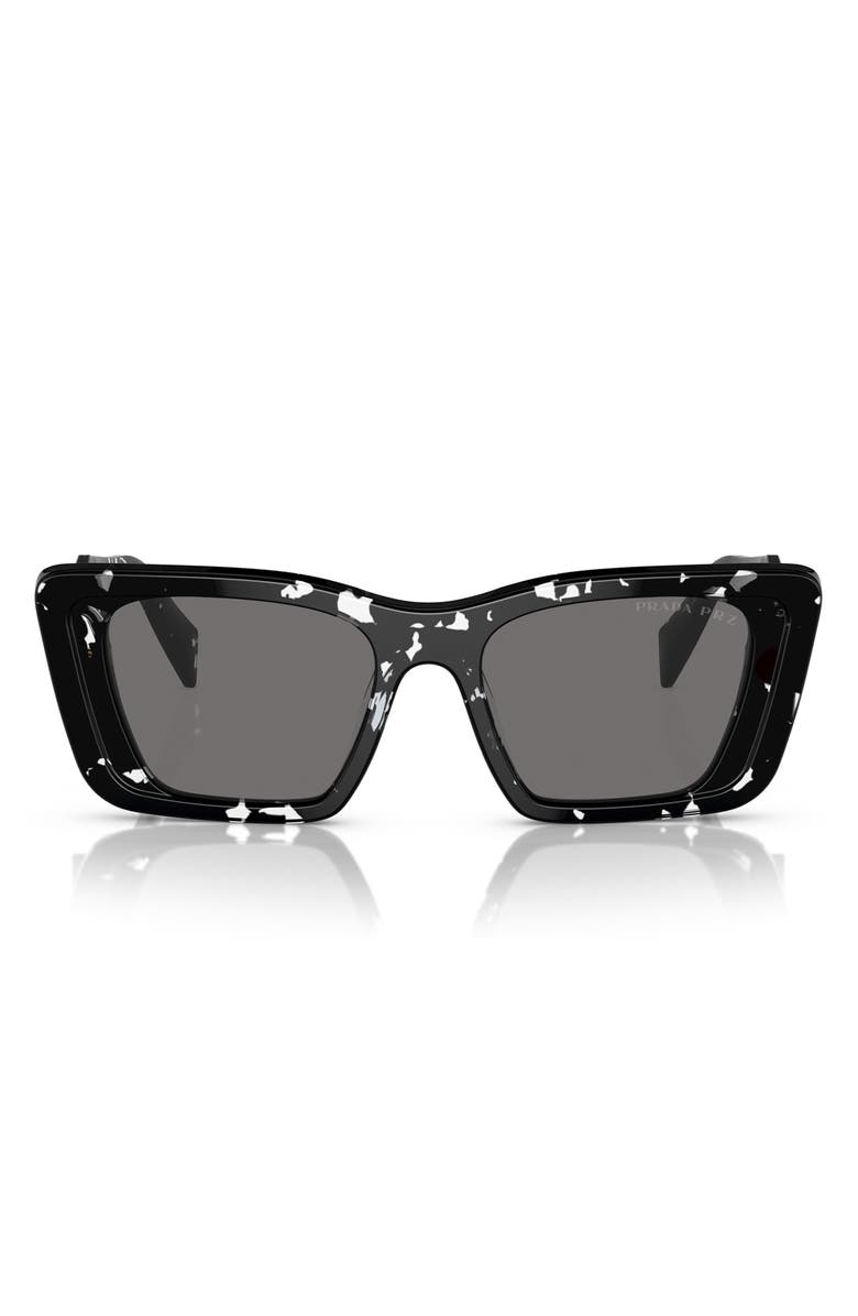 Prada 51mm Butterfly Polarized Sunglasses, Main, color, Crystal Grey