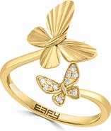 EFFY 14K Yelow Gold Diamond Butterfly Bypass Ring - 0.05ct.