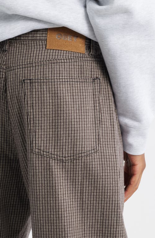Obey Classic Baggy Plaid Jeans In Neutral