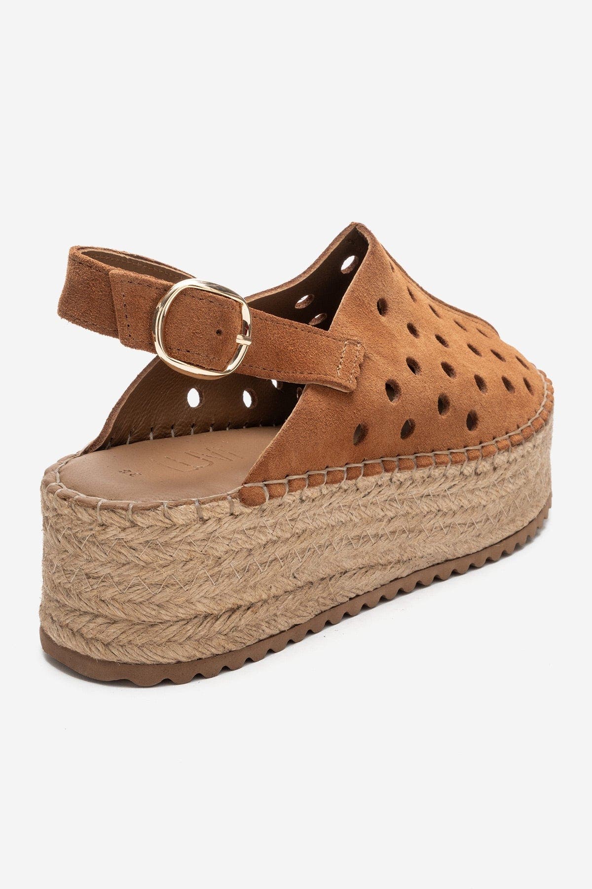 Fraga Leather Wedge Sandal, Alternate, color, Cognac Suede