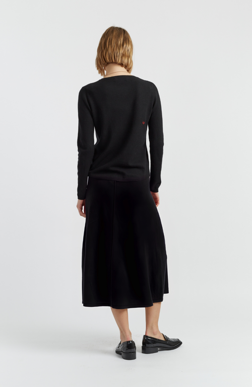 Chinti & Parker Breton Heart Wool & Cashmere Sweater In Black