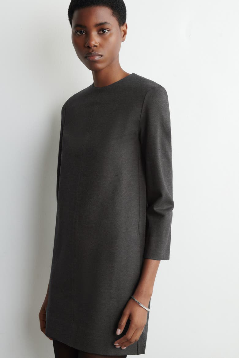 Tailored Jersey Mini Dress, Alternate, color, DARK GRAY