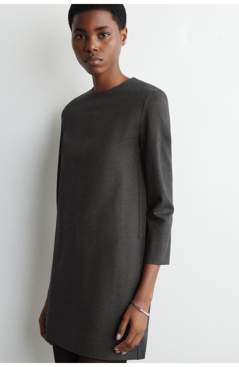 COS Tailored Jersey Mini Dress, Alternate, color, Dark Gray