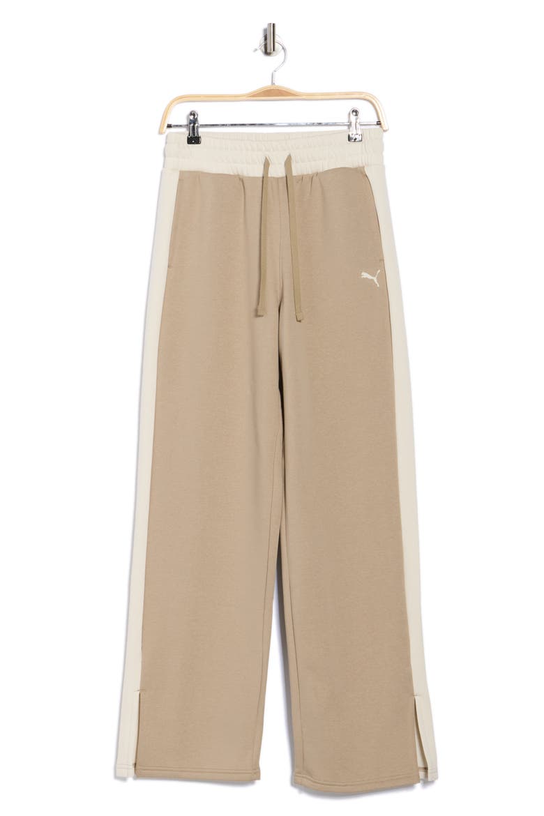 Split Wide Leg Sweatpants, Alternate, color, ICE COFFEE