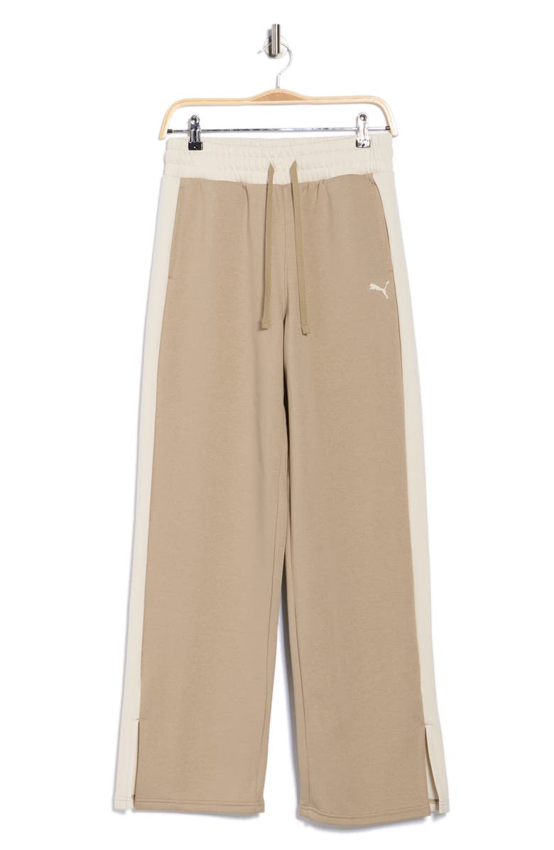 PUMA Split Wide Leg Sweatpants, Alternate, color, Ice Coffee