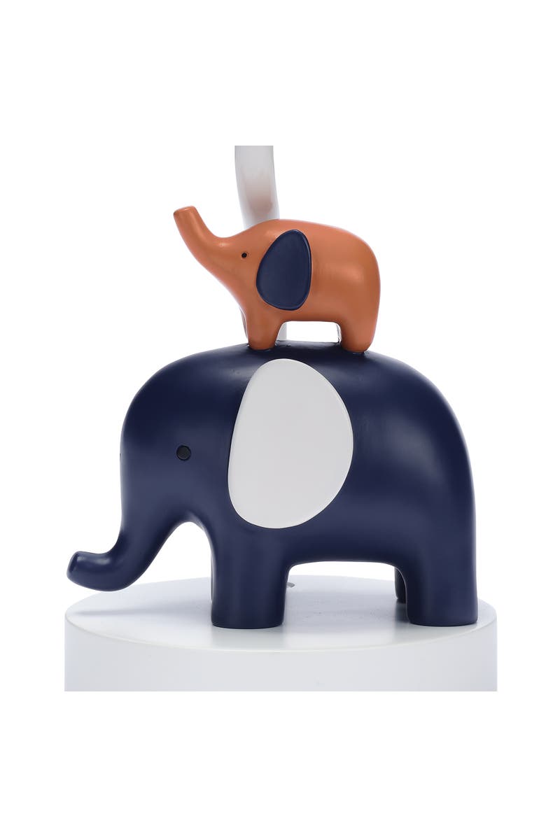 Lambs & Ivy Playful Elephant Nursery Lamp with Shade and Light Bulb, Alternate, color, Blue
