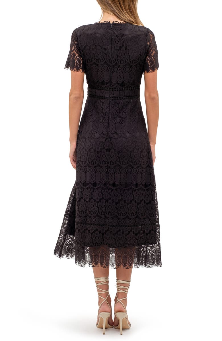 AUGUST SKY Scalloped Lace Midi Dress, Alternate, color, 