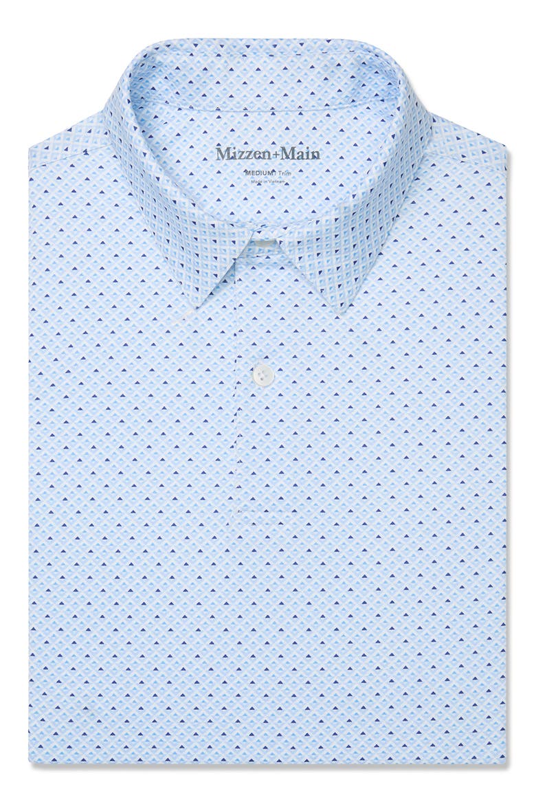 Halyard Trim Fit Performance Polo, Alternate, color, CLOUD BLUE TRIANGLE SHADOW CLASSIC