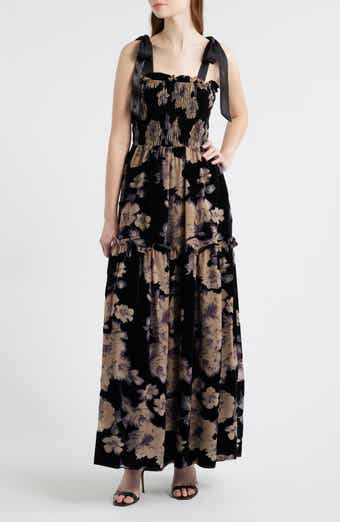En Saison Rowan Floral Tie Shoulder Maxi Dress