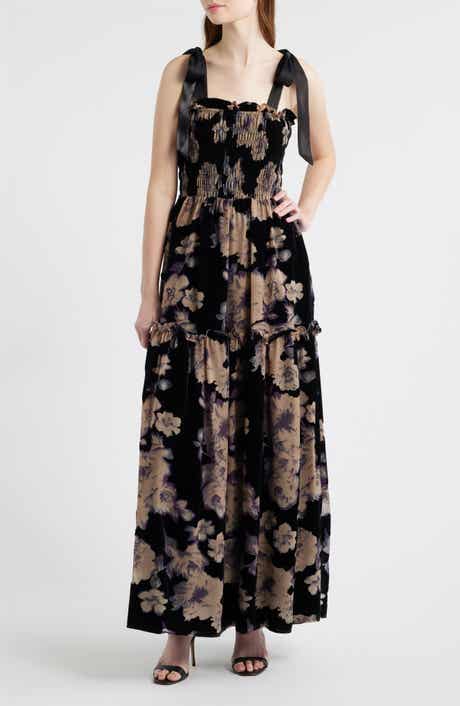 En Saison Rowan Floral Tie Shoulder Maxi Dress