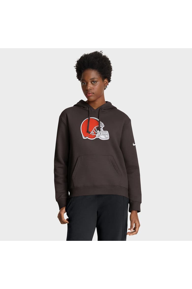 Women's Nike Brown Cleveland Browns Club Fleece Pullover Hoodie, Alternate, color, Brown