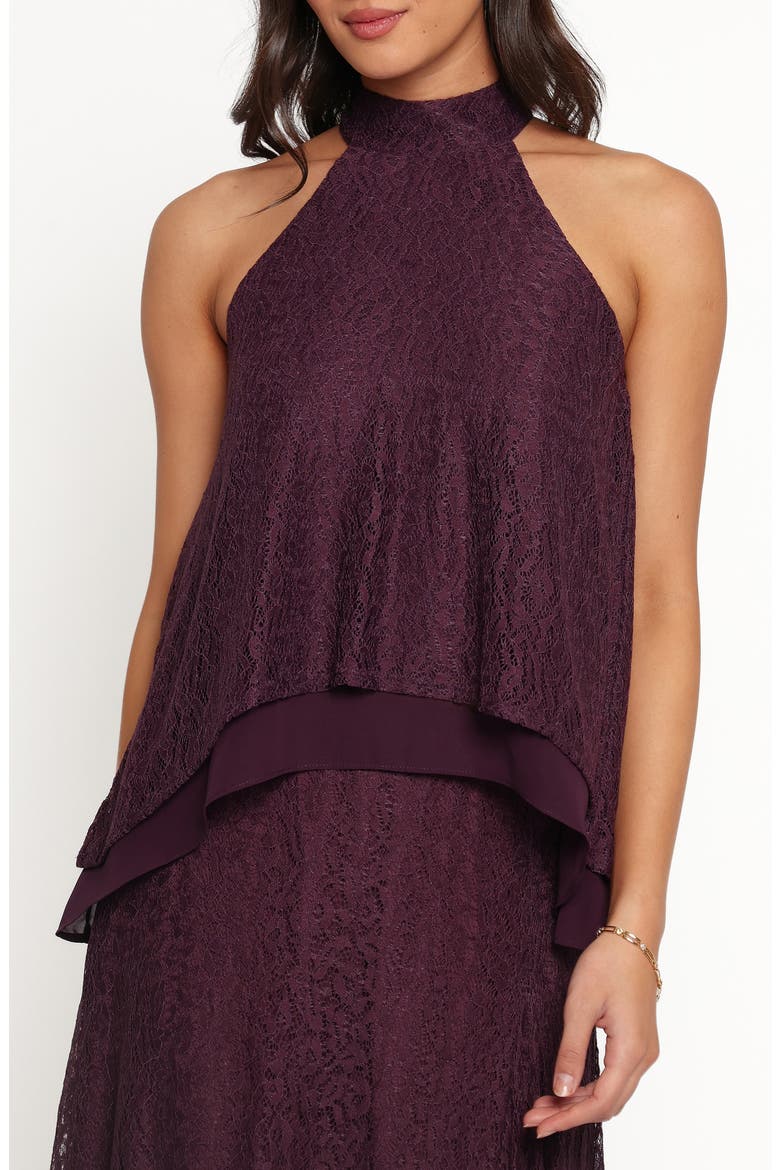 Tracy Halter Lace Top, Main, color, PLUM LACE