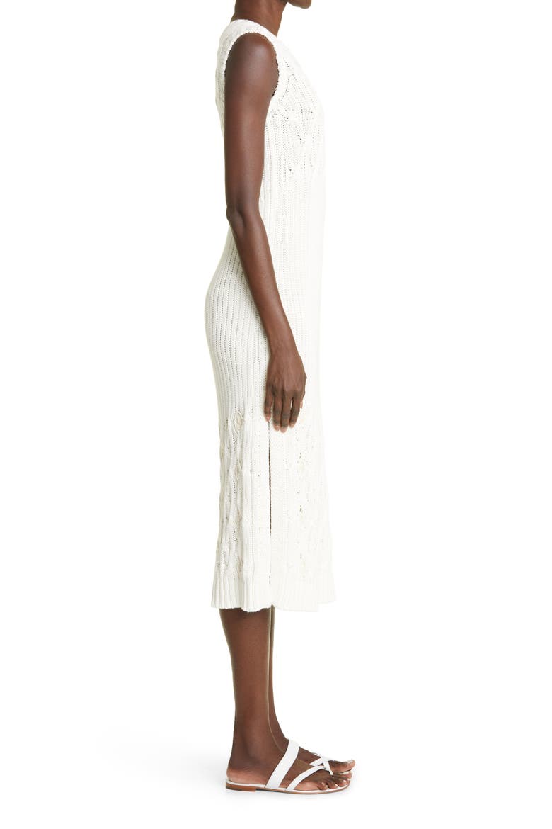 Mixed Stitch Sleeveless Midi Sweater Dress, Alternate, color, WHITE NOUGAT