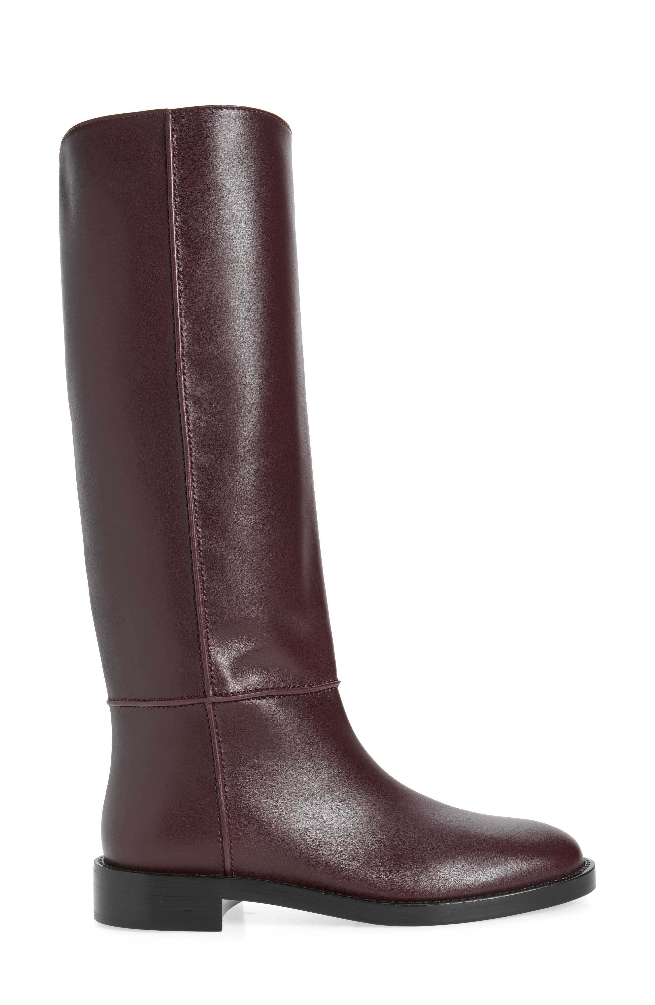 Étrier Leather Knee High Boot, Alternate, color, BOURGOGNE