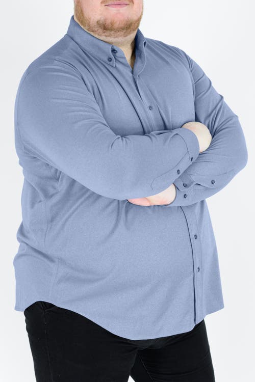 Regent Row Big And Tall Commuter Shirt Long Sleeve Button Down In Heather-blue