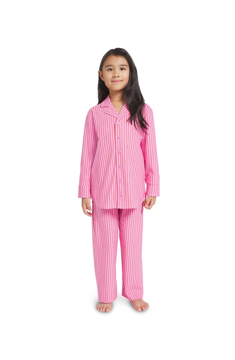 Lands' End Kids Flannel 2 Piece Pajama Set, Alternate, color, Candy Pink Stripe
