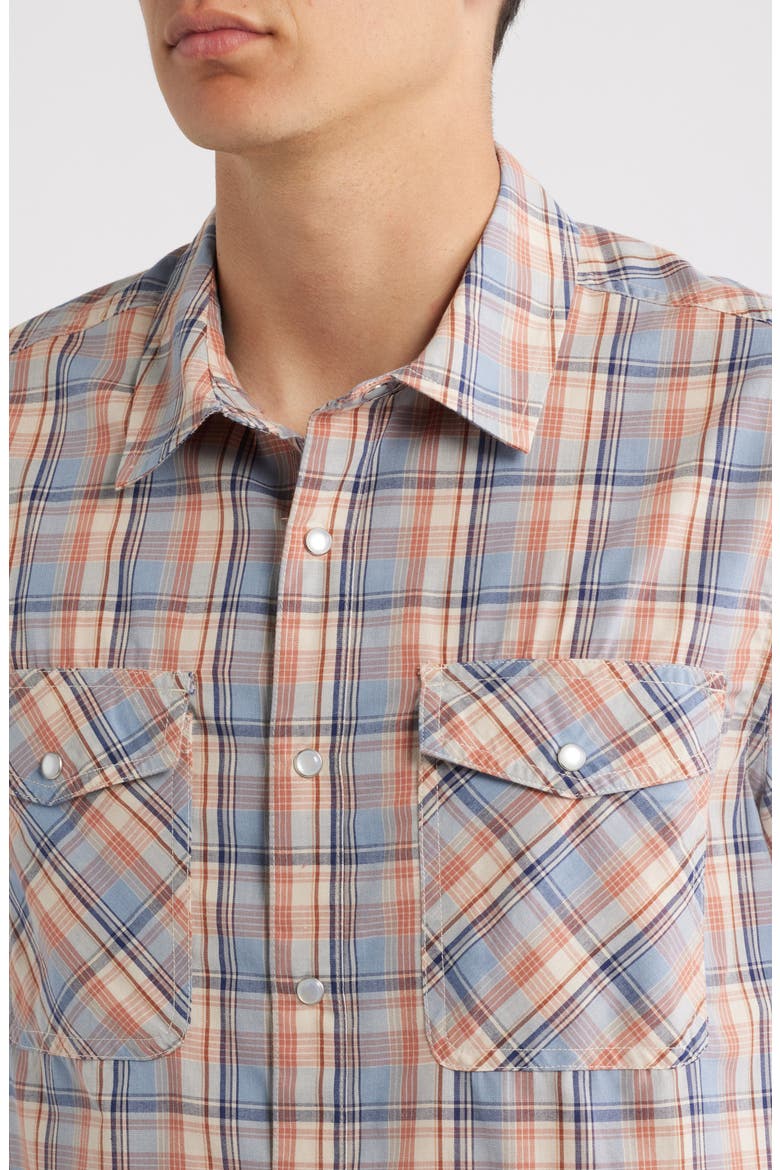 The Breezy Wayne Plaid Short Sleeve Shirt, Alternate, color, BLUE MULTI PLAID