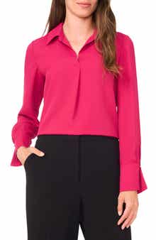 Halogen® Split Cuff Button-Up Top