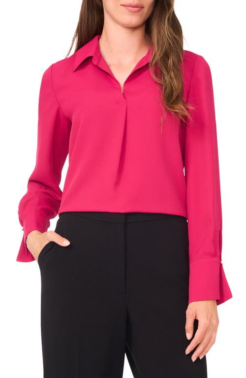 Halogenr Halogen(r) Split Cuff Button-up Top In Red