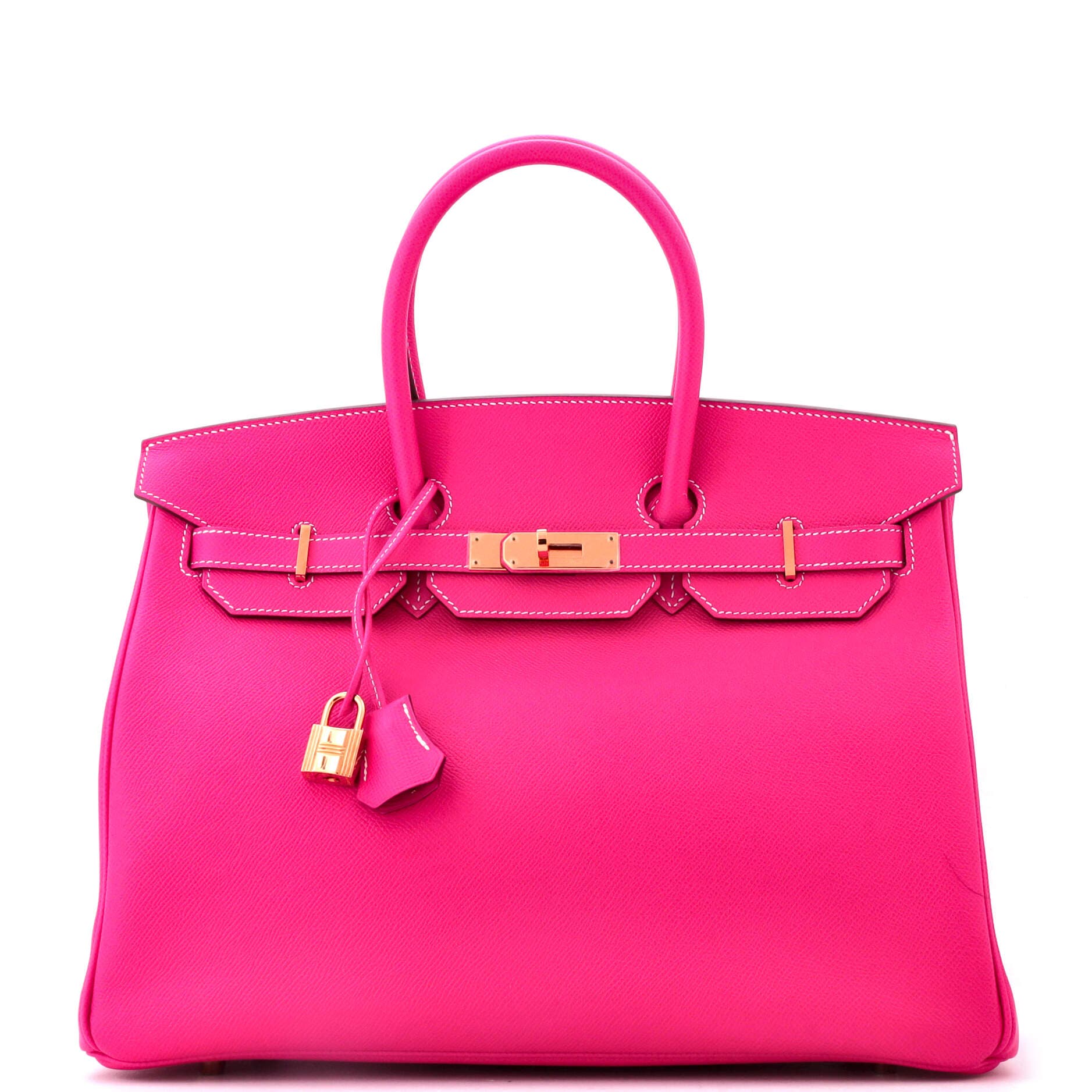 Pre-Owned Hermes Birkin Handbag Pink Epsom with Gold Hardware 35, Main, color, Rose Tyrien