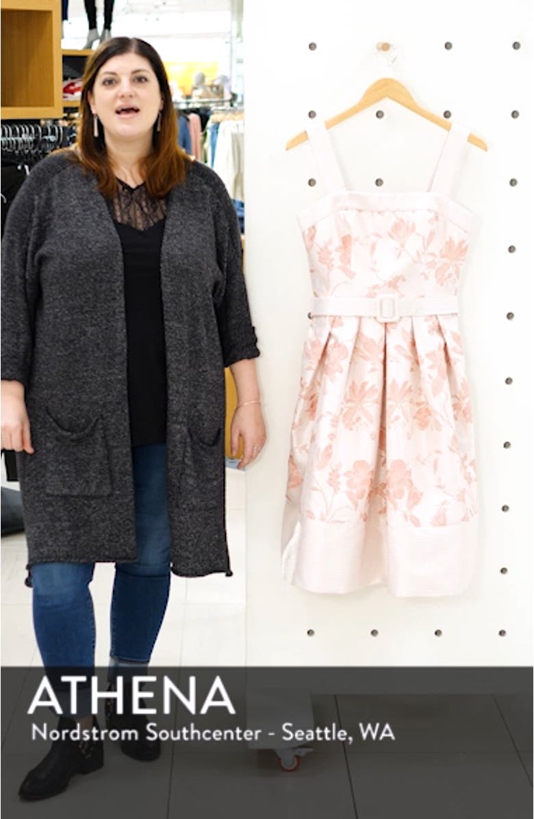 Square Neck Belted Fit & Flare Dress, sales video thumbnail