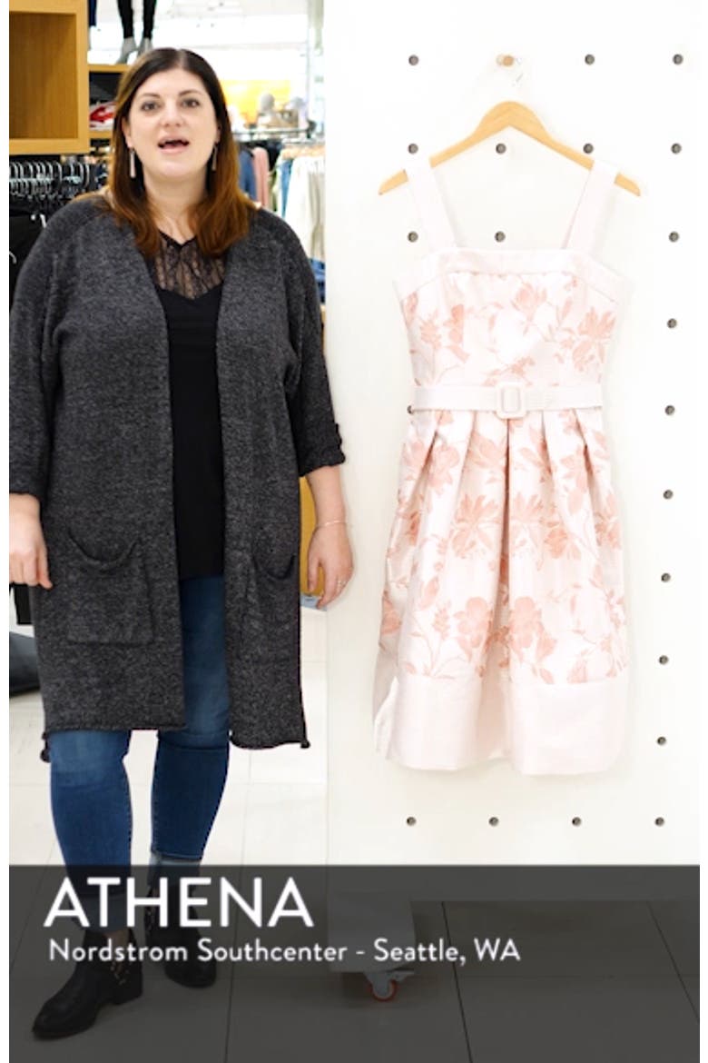 Square Neck Belted Fit & Flare Dress video