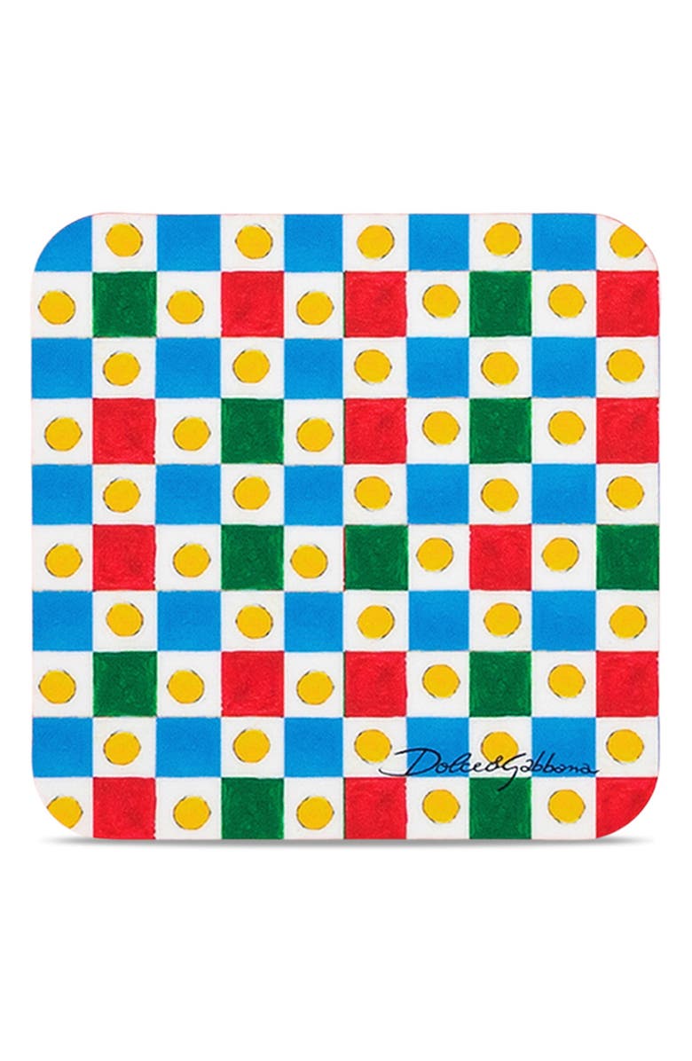 Dolce&Gabbana Carretto Set of 12 Reversible Paper Coasters, Alternate, color, Red Multi