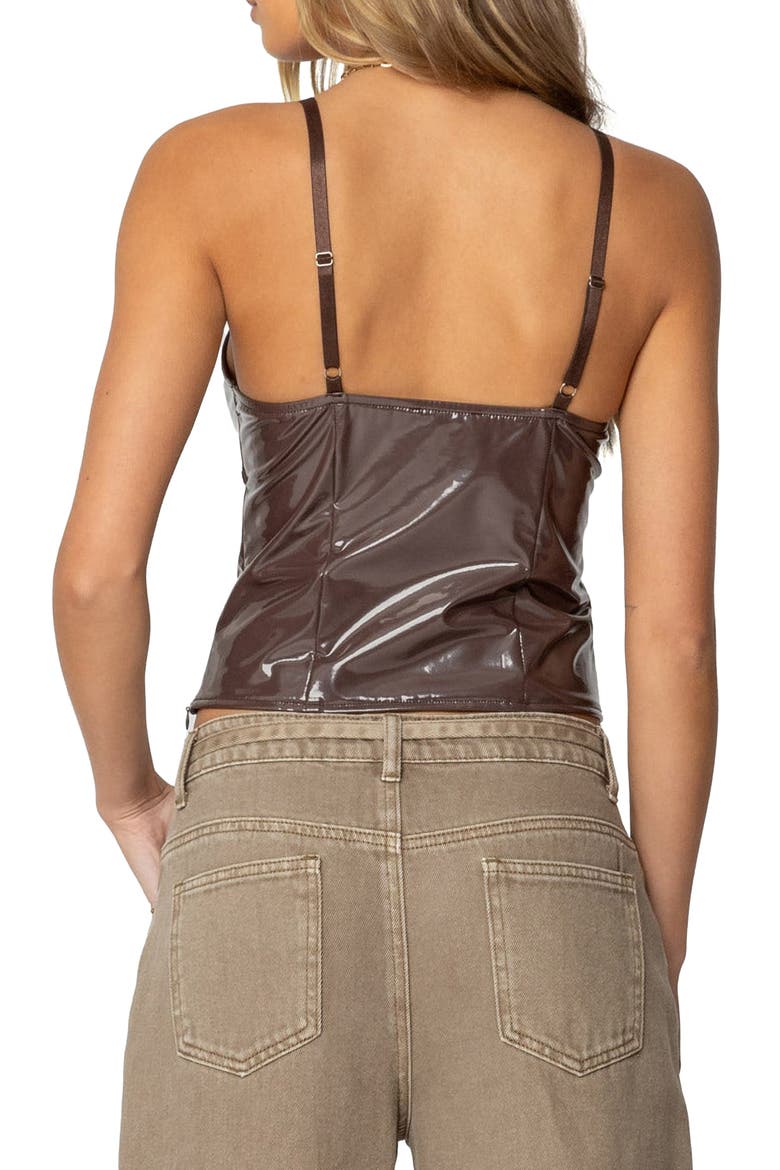 Carmie Vinyl Camisole, Alternate, color, BROWN