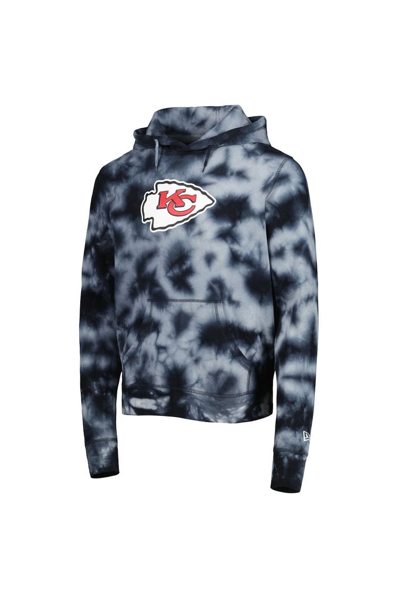 Men's New Era Black Kansas City Chiefs Team Tie-Dye Pullover Hoodie, Alternate, color, Black