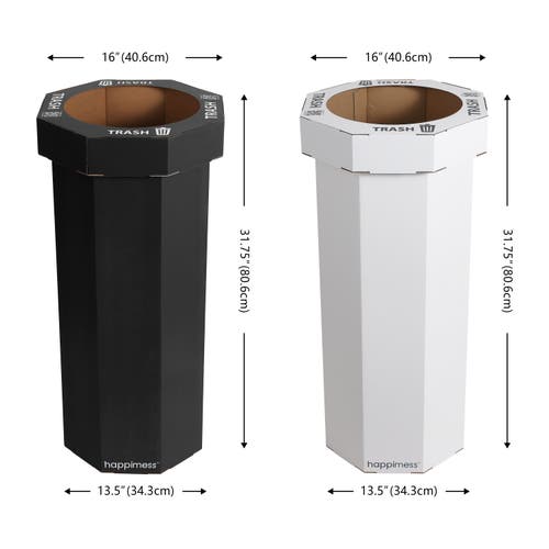 Happimess Fleur 25-gallon Classic Disposable Corrugated Cardboard Event Trash Can And Recycling Bin In Multi