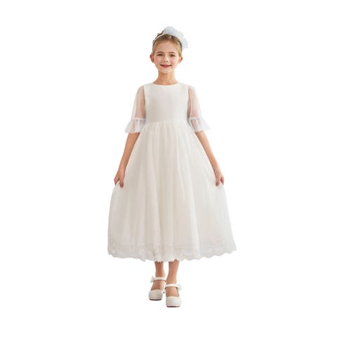 Montessa Formal Dress with Lace Trim