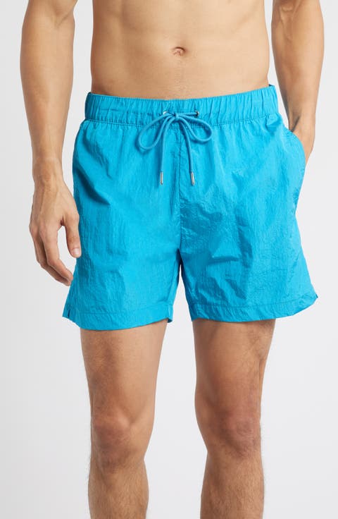 Crinkled Nylon Swim Trunks