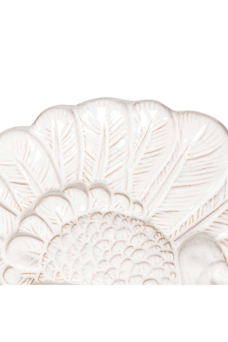 Thanksgiving White Turkey Stoneware Serving Platter Plate, Alternate, color, White
