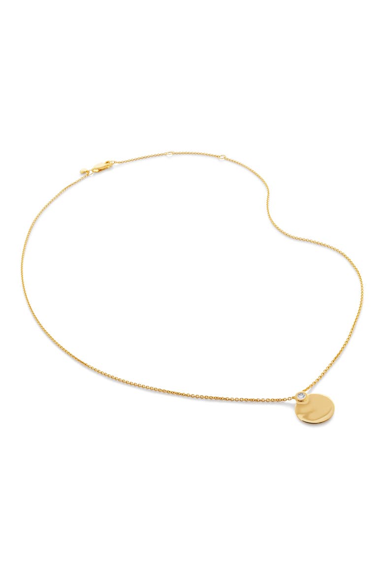 Lab Created Diamond Engravable Pendant Necklace, Main, color, YELLOW GOLD